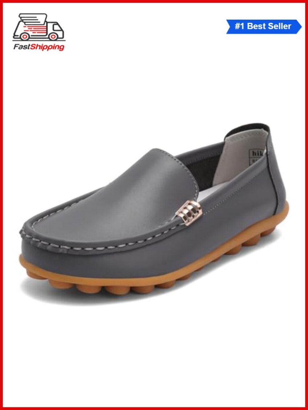 Womens Lightweight Leather Loafers Slip-On Driving Mocs Boat Shoes